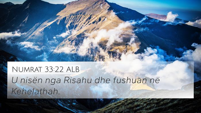 Numrat 33:22 ALB 4K Wallpaper - U nisën nga Risahu dhe fushuan në - 4K Wallpaper Bible Verse
