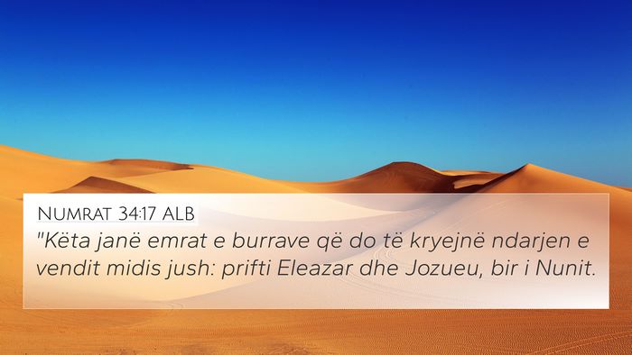 Numrat 34:17 ALB Bible Verse Image