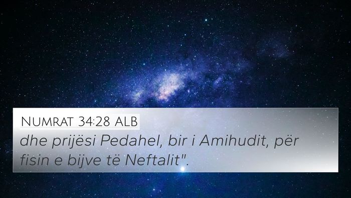 Numrat 34:28 ALB 4K Wallpaper - dhe prijësi Pedahel, bir i Amihudit, për fisin - 4K Wallpaper Bible Verse