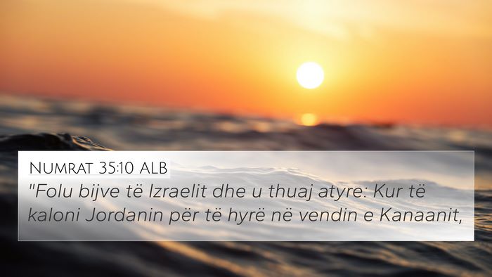 Numrat 35:10 ALB Bible Verse Image