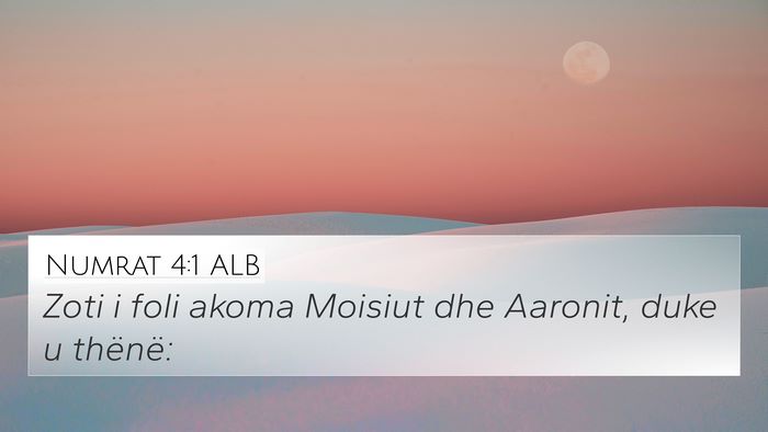 Numrat 4:1 ALB Bible Verse Image