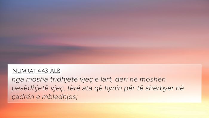 Numrat 4:43 ALB 4K Wallpaper - nga mosha tridhjetë vjeç e lart, deri në - 4K Wallpaper Bible Verse