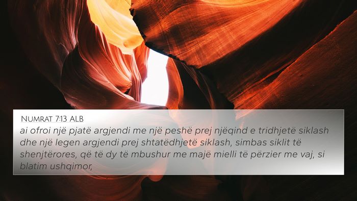 Numrat 7:13 ALB Bible Verse Image