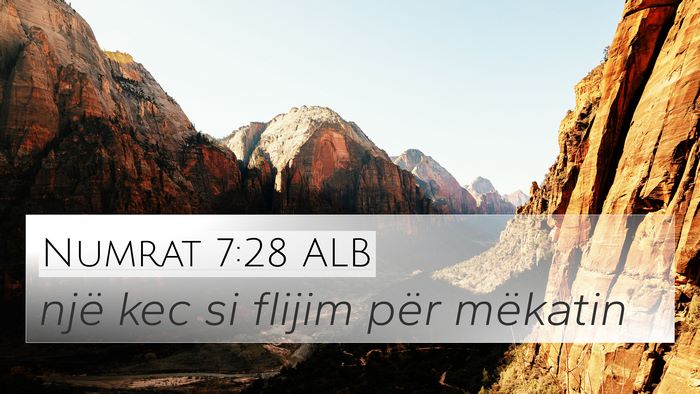 Numrat 7:28 ALB 4K Wallpaper - një kec si flijim për - 4K Wallpaper Bible Verse