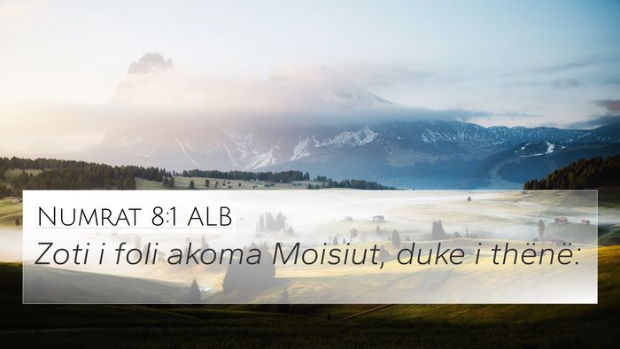 Numrat 8:1 ALB Bible Verse Image