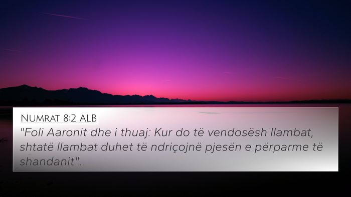 Numrat 8:2 ALB Bible Verse Image