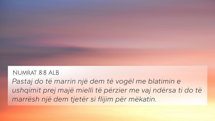 Numrat 8:8 ALB 4K Wallpaper - Pastaj do të marrin një dem të vogël me - 4K Wallpaper Bible Verse