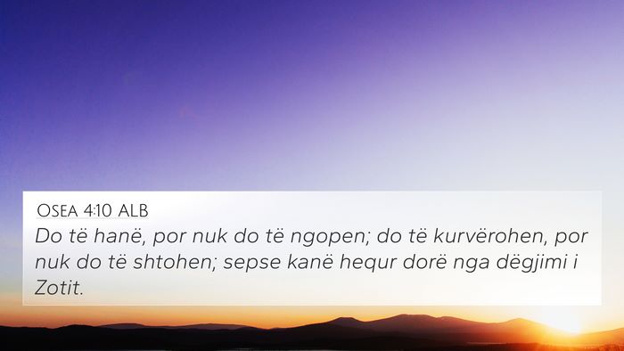 Osea 4:10 ALB Bible Verse Image