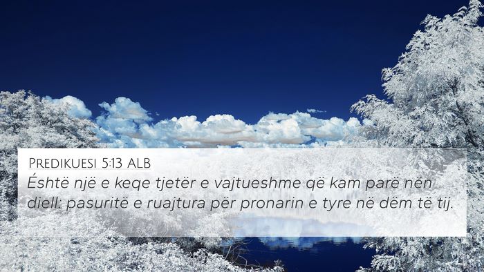 Predikuesi 5:13 ALB Bible Verse Image