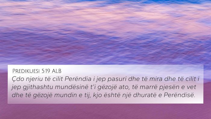 Predikuesi 5:19 ALB Bible Verse Image