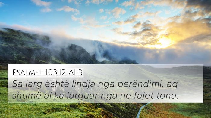 Psalmet 103:12 ALB Bible Verse Image