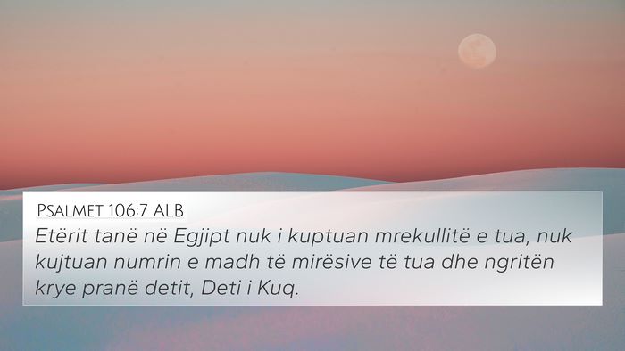 Psalmet 106:7 ALB Bible Verse Image