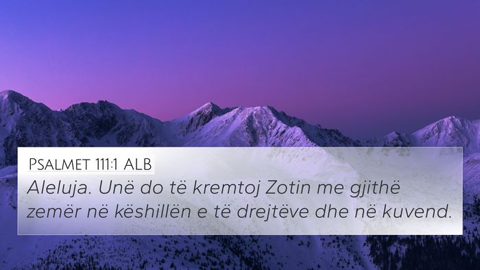 Psalmet 111:1 ALB Bible Verse Image
