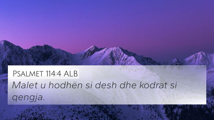 Psalmet 114:4 ALB 4K Wallpaper - Malet u hodhën si desh dhe kodrat si - 4K Wallpaper Bible Verse