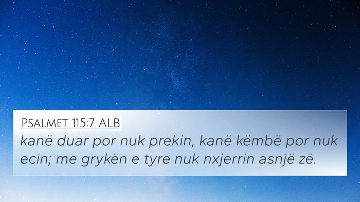 Psalmet 115:7 ALB Bible Verse Image