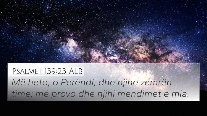 Psalmet 139:23 ALB Bible Verse Image