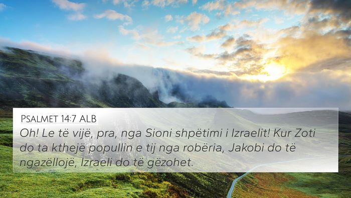 Psalmet 14:7 ALB Bible Verse Image