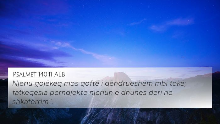 Psalmet 140:11 ALB Bible Verse Image