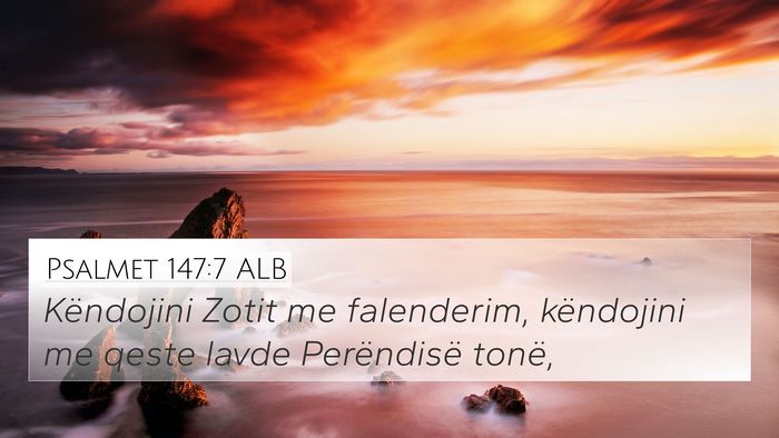 Psalmet 147:7 ALB Bible Verse Image