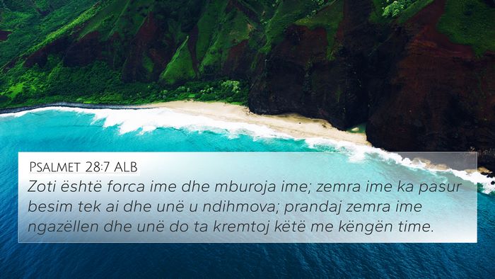 Psalmet 28:7 ALB Bible Verse Image