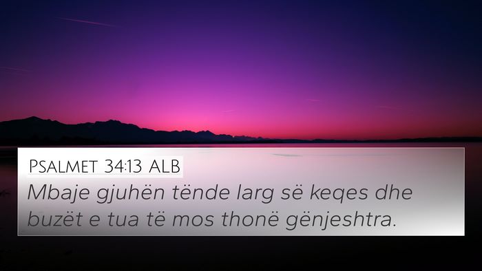 Psalmet 34:13 ALB Bible Verse Image