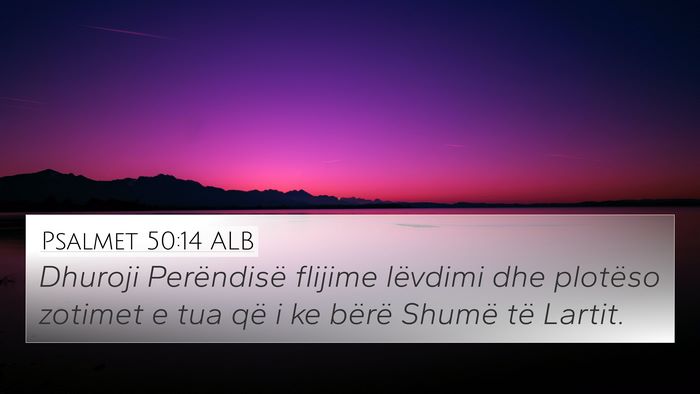 Psalmet 50:14 ALB Bible Verse Image