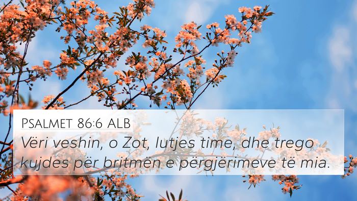 Psalmet 86:6 ALB Bible Verse Image