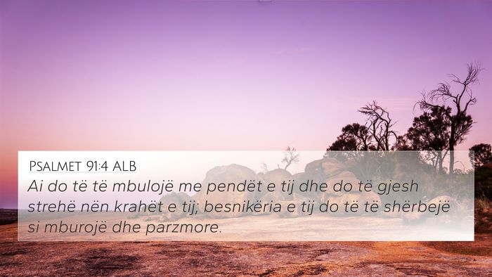 Psalmet 91:4 ALB Bible Verse Image