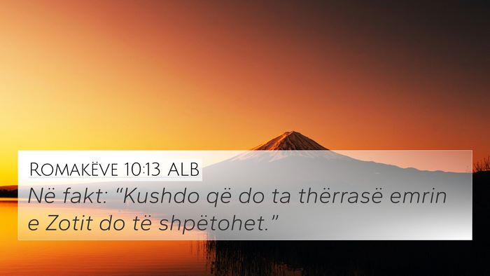 Romakëve 10:13 ALB Bible Verse Image