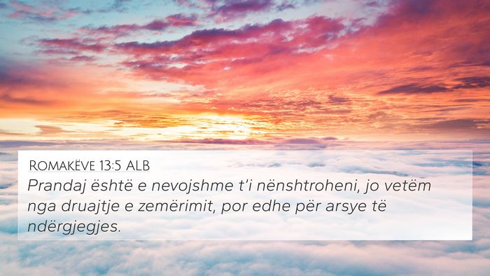 Romakëve 13:5 ALB Bible Verse Image
