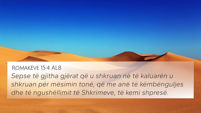 Romakëve 15:4 ALB Bible Verse Image