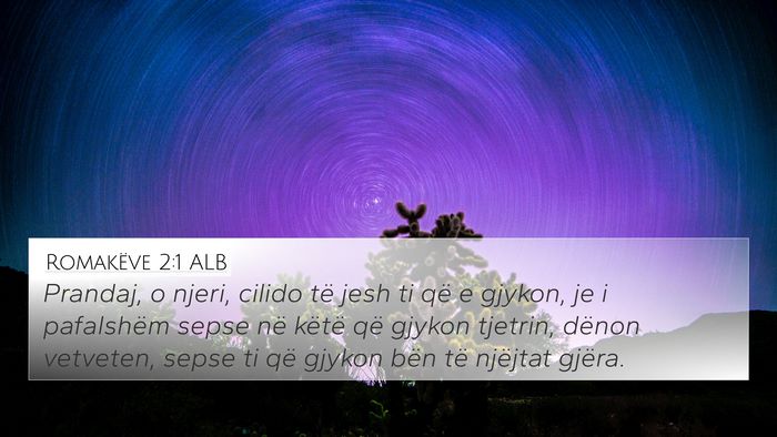 Romakëve 2:1 ALB Bible Verse Image