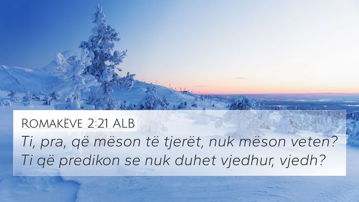 Romakëve 2:21 ALB Bible Verse Image