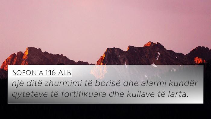 Sofonia 1:16 ALB Bible Verse Image