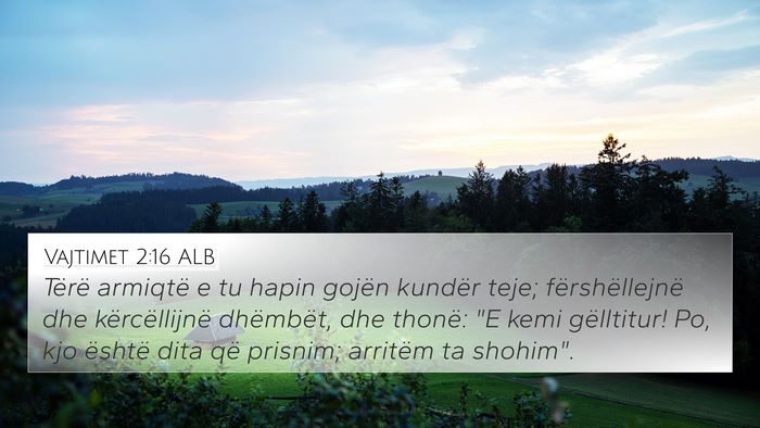 Vajtimet 2:16 ALB Bible Verse Image