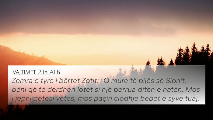 Vajtimet 2:18 ALB Bible Verse Image