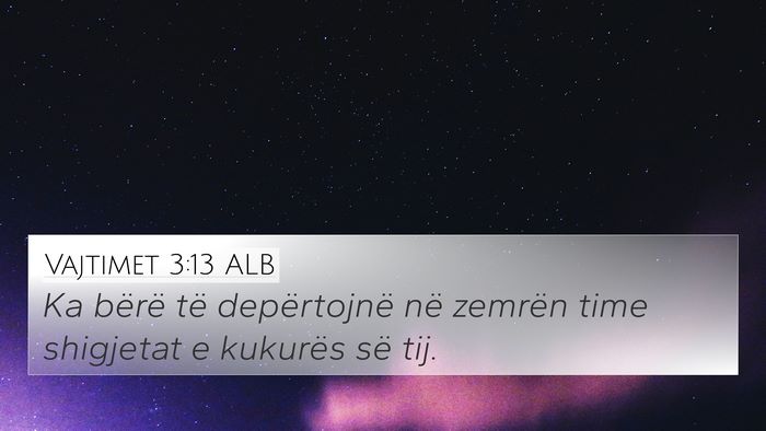 Vajtimet 3:13 ALB 4K Wallpaper - Ka bërë të depërtojnë në zemrën time - 4K Wallpaper Bible Verse