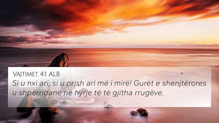 Vajtimet 4:1 ALB Bible Verse Image