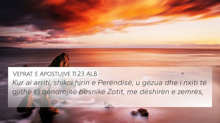 Veprat e Apostujve 11:23 ALB Bible Verse Image