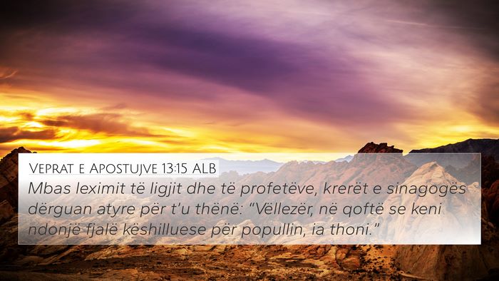 Veprat e Apostujve 13:15 ALB Bible Verse Image