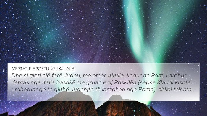 Veprat e Apostujve 18:2 ALB Bible Verse Image