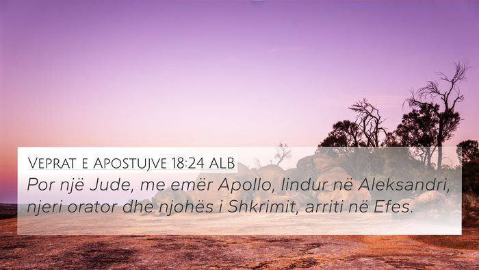 Veprat e Apostujve 18:24 ALB Bible Verse Image