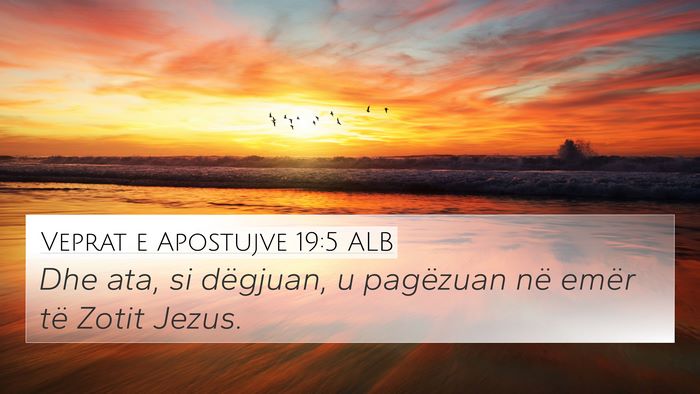 Veprat e Apostujve 19:5 ALB Bible Verse Image
