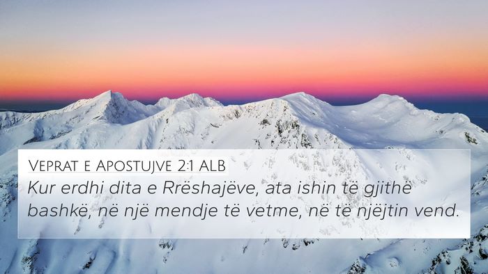 Veprat e Apostujve 2:1 ALB Bible Verse Image
