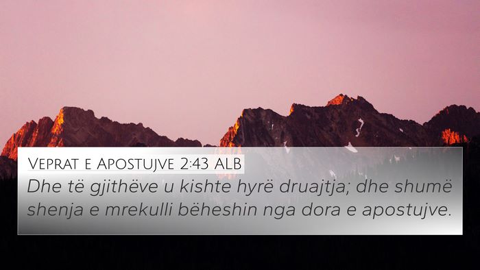 Veprat e Apostujve 2:43 ALB Bible Verse Image