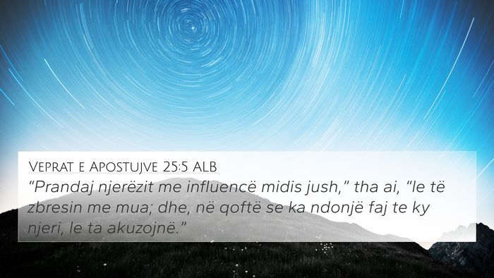 Veprat e Apostujve 25:5 ALB Bible Verse Image