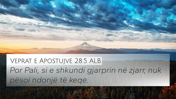 Veprat e Apostujve 28:5 ALB Bible Verse Image