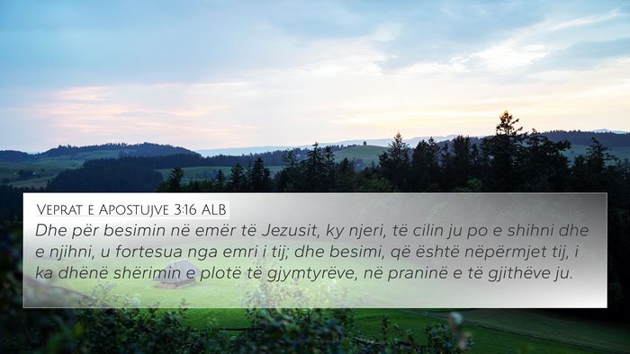 Veprat e Apostujve 3:16 ALB Bible Verse Image