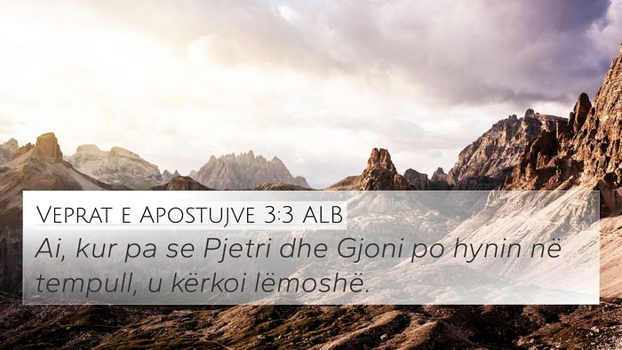 Veprat e Apostujve 3:3 ALB 4K Wallpaper - Ai, kur pa se Pjetri dhe Gjoni po hynin në - 4K Wallpaper Bible Verse