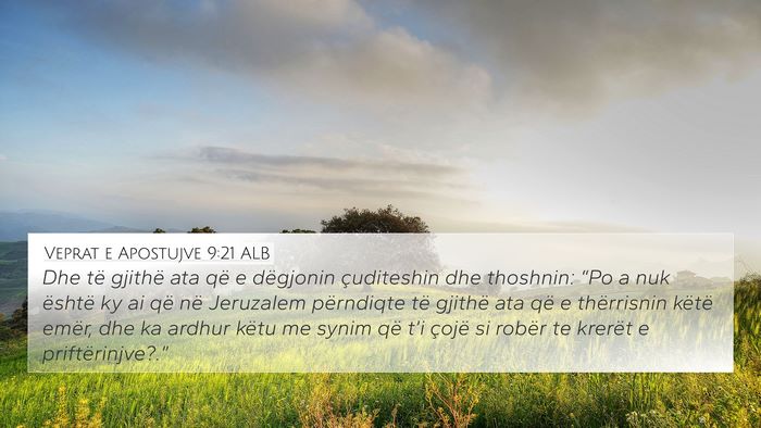 Veprat e Apostujve 9:21 ALB Bible Verse Image
